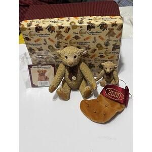 2000 Enesco Steiff Collection #759422 Millennium Bear Limited Figurine & Hanging